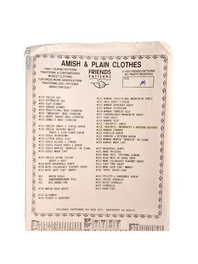 Amish Graceful Maternity Sewing Pattern By Friends Patterns Vintage 1993 Medium